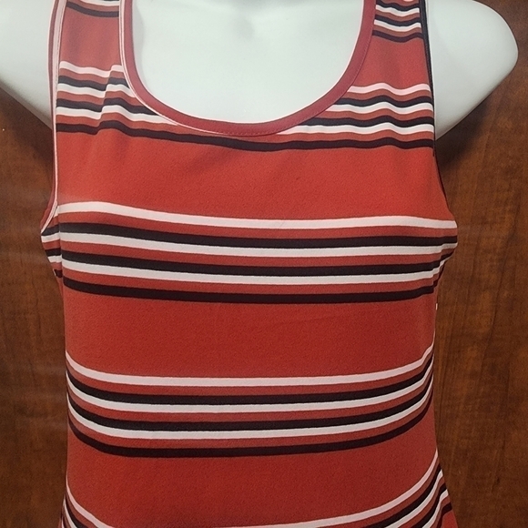 𝅺absolutely It Women's Stripe Print Scoop Neck Sleeveless Red and Black XL - Picture 5 of 8